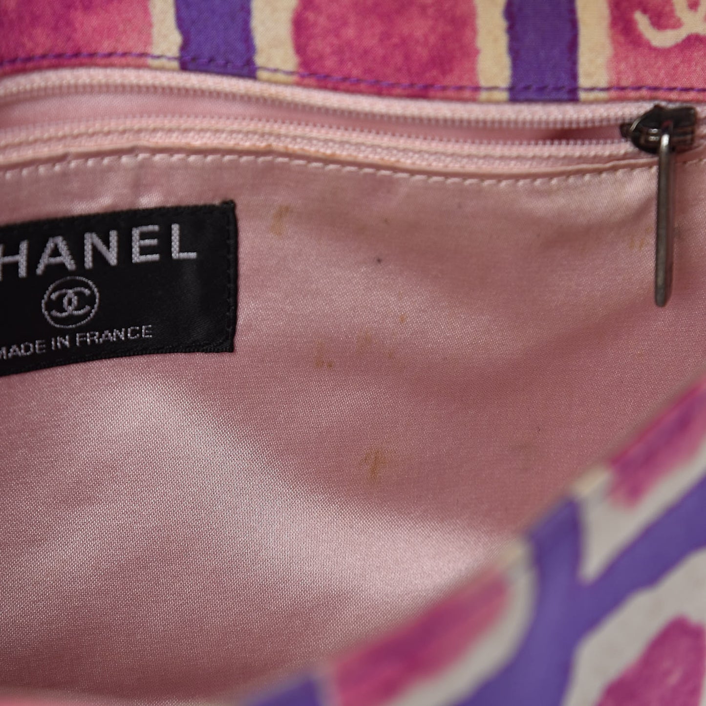 Nylon Printed Small Flap Purple