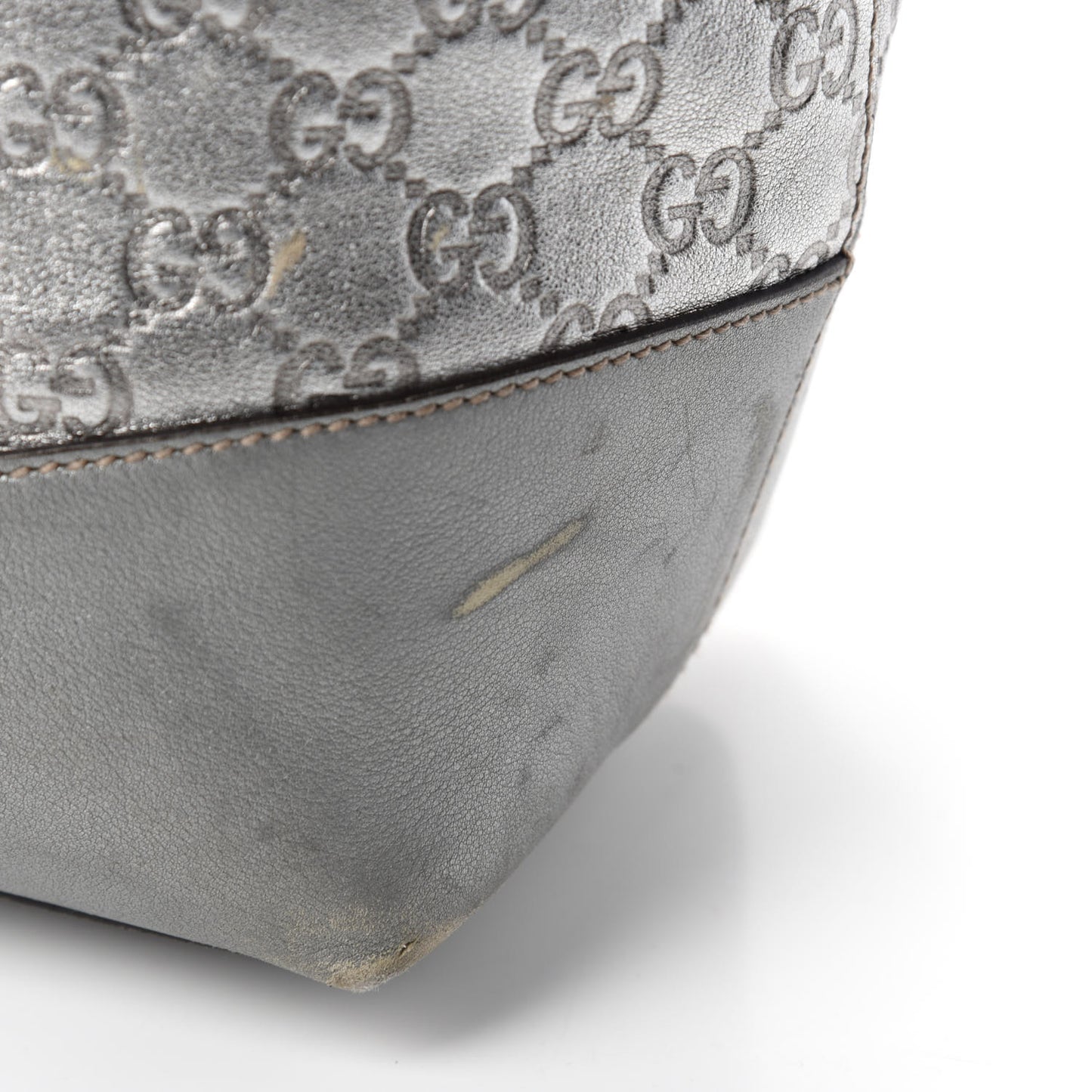 Guccissima Large Tote Silver