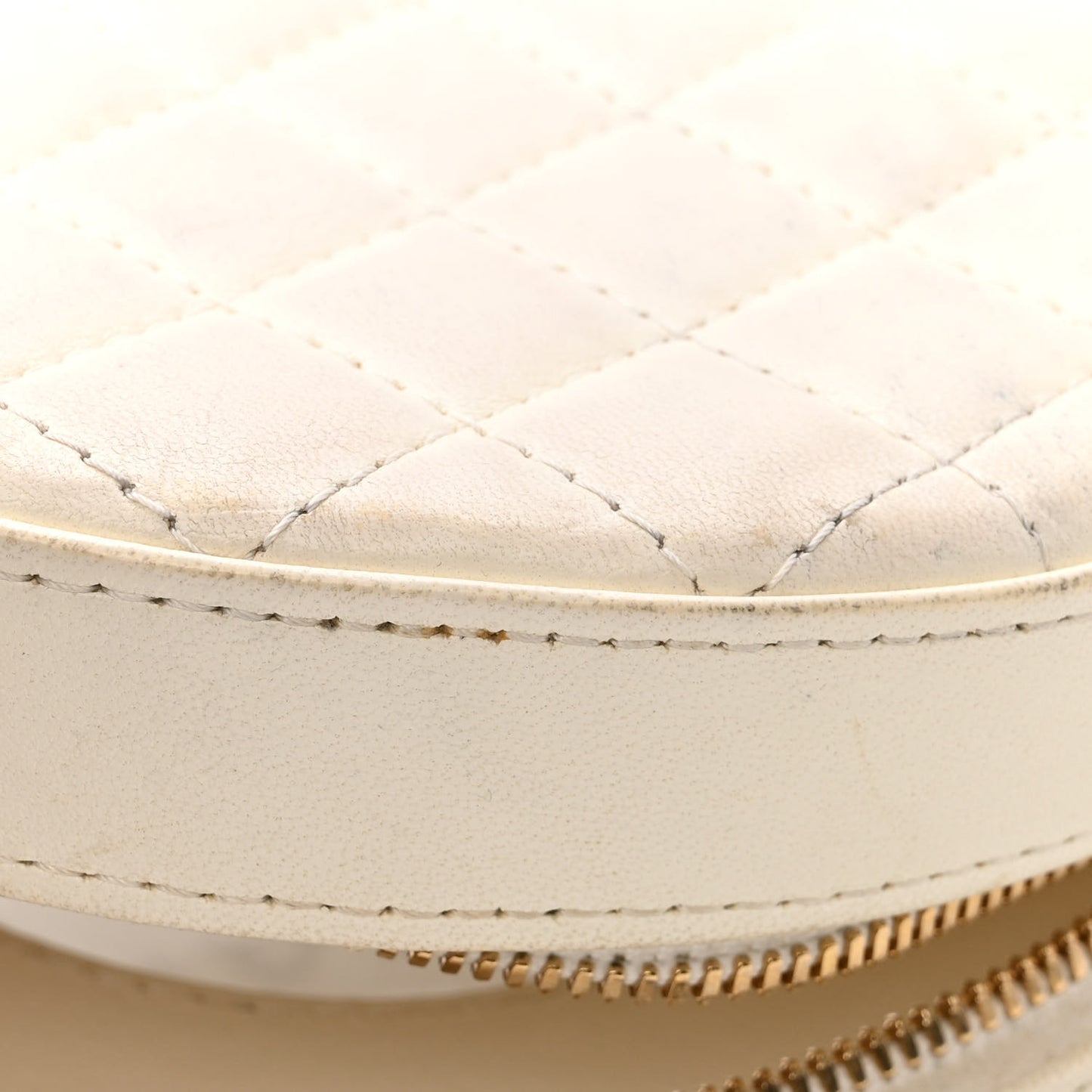 Lambskin Coco Lifesaver Round Bag Black White