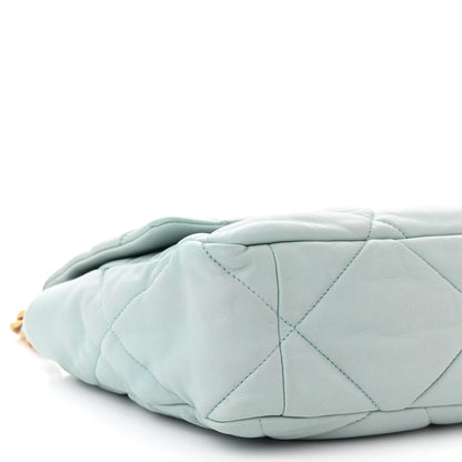Chanel Lambskin Quilted Large Chanel 19 Flap Light Blue 9 of 10