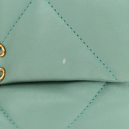 Chanel Goatskin Quilted Medium Chanel 19 Flap Light Blue 11 of 12