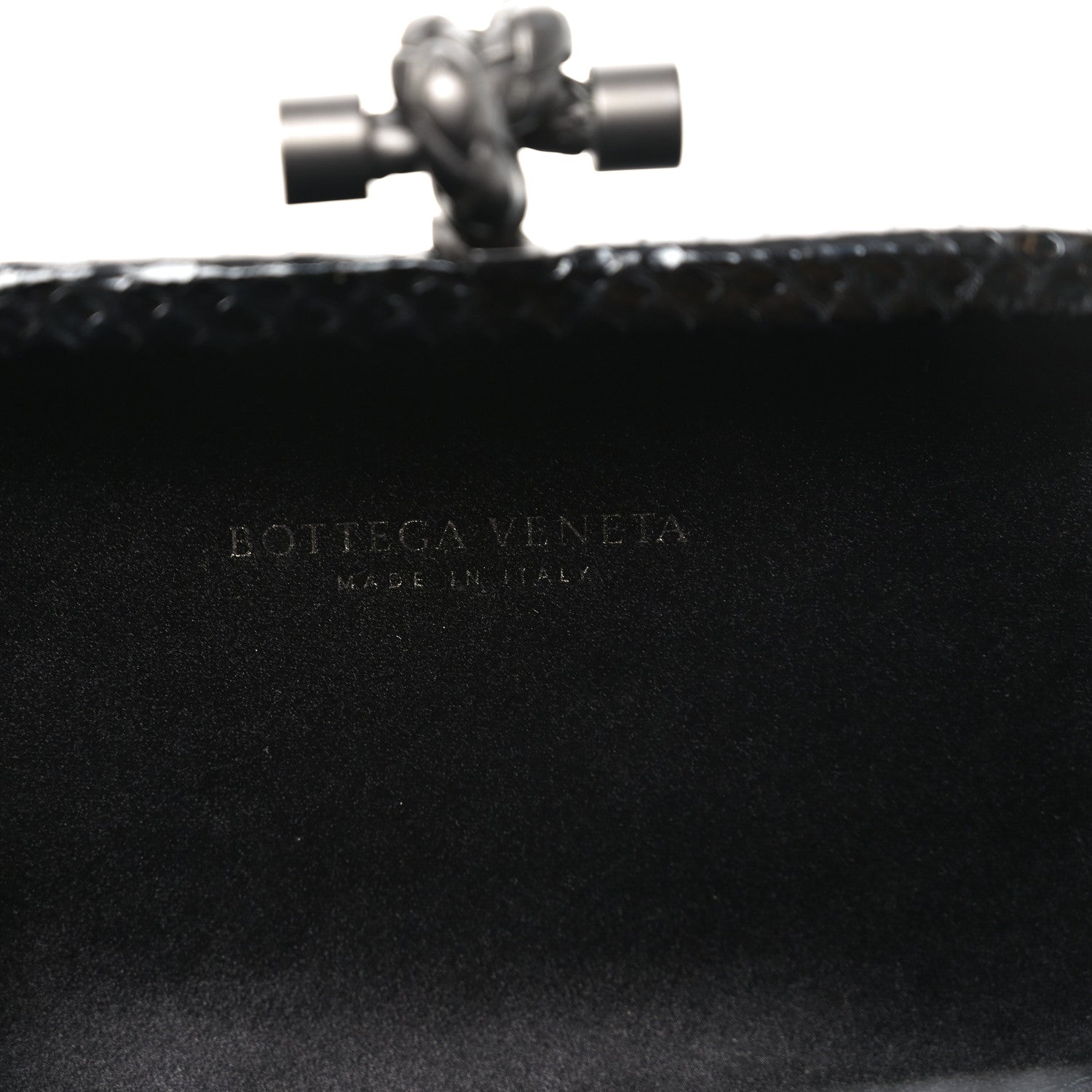 Bottega Veneta Satin Intreccio Impero Ayers Knot Clutch Black 6 of 8