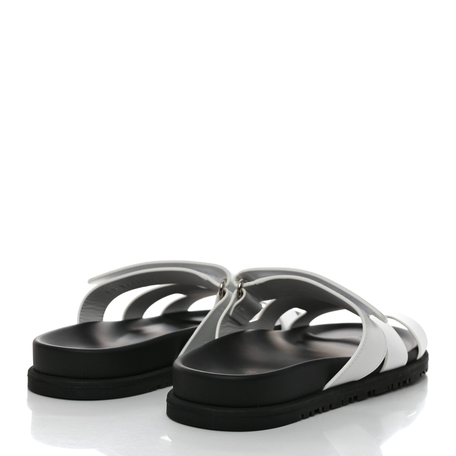 Hermes Calfskin Womens Chypre Sandals 38 White 4 of 9