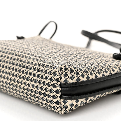 Bottega Veneta Nappa Ayers Cravaterria Intrecciato Nodini Bag Off White Black 11 of 12