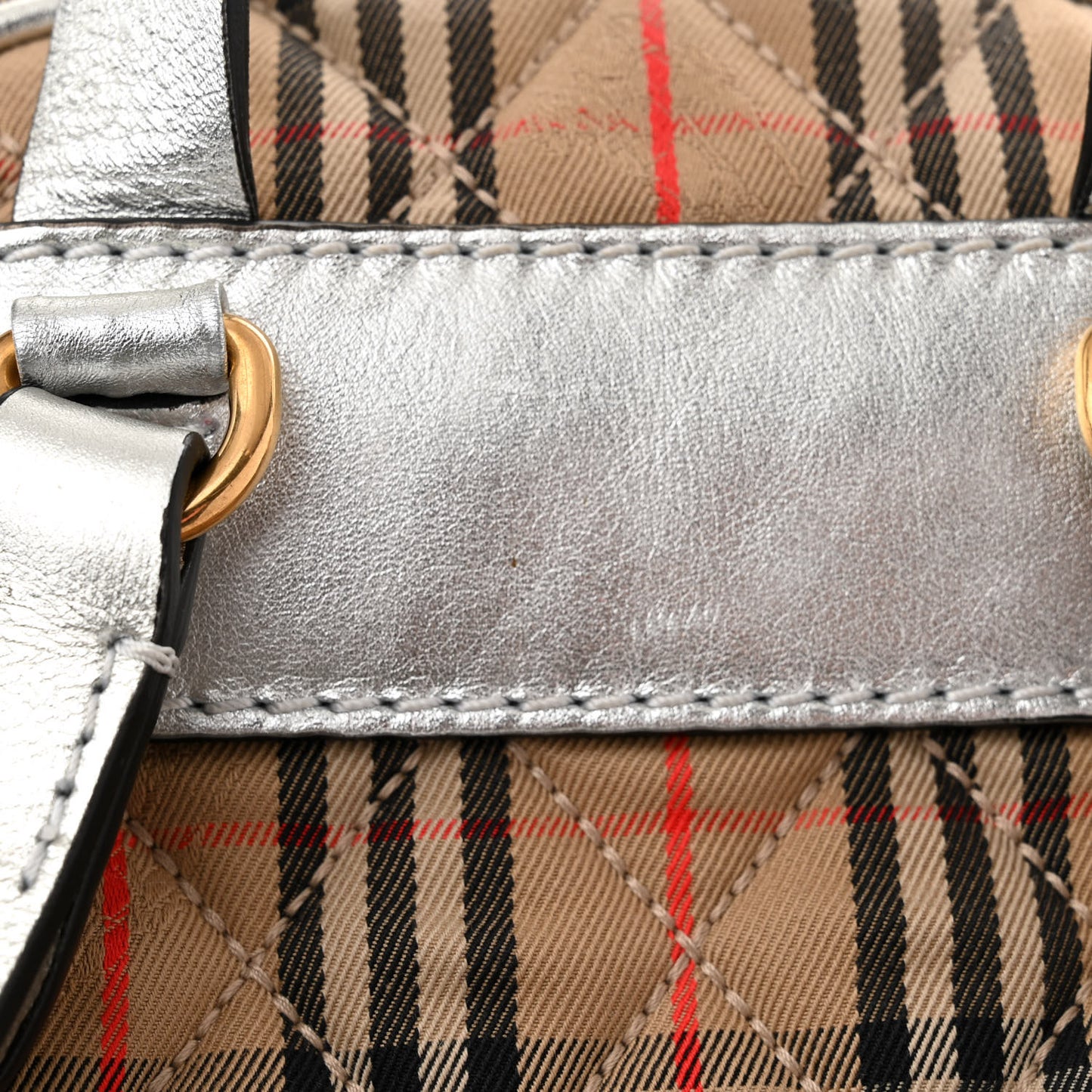 Smooth Calfskin 1983 Knight Check Link Backpack Silver