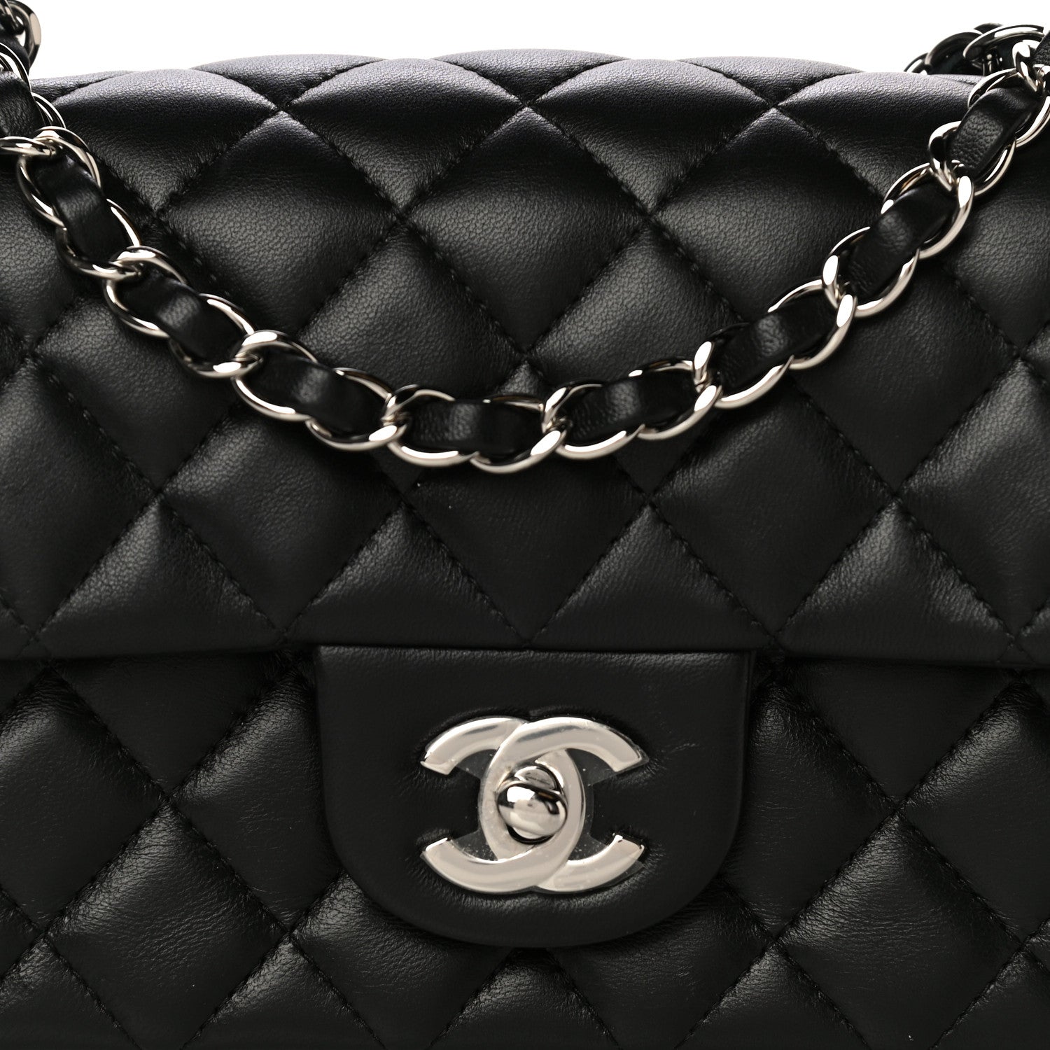 Chanel Lambskin Quilted Mini Rectangular Flap Black 11 of 14