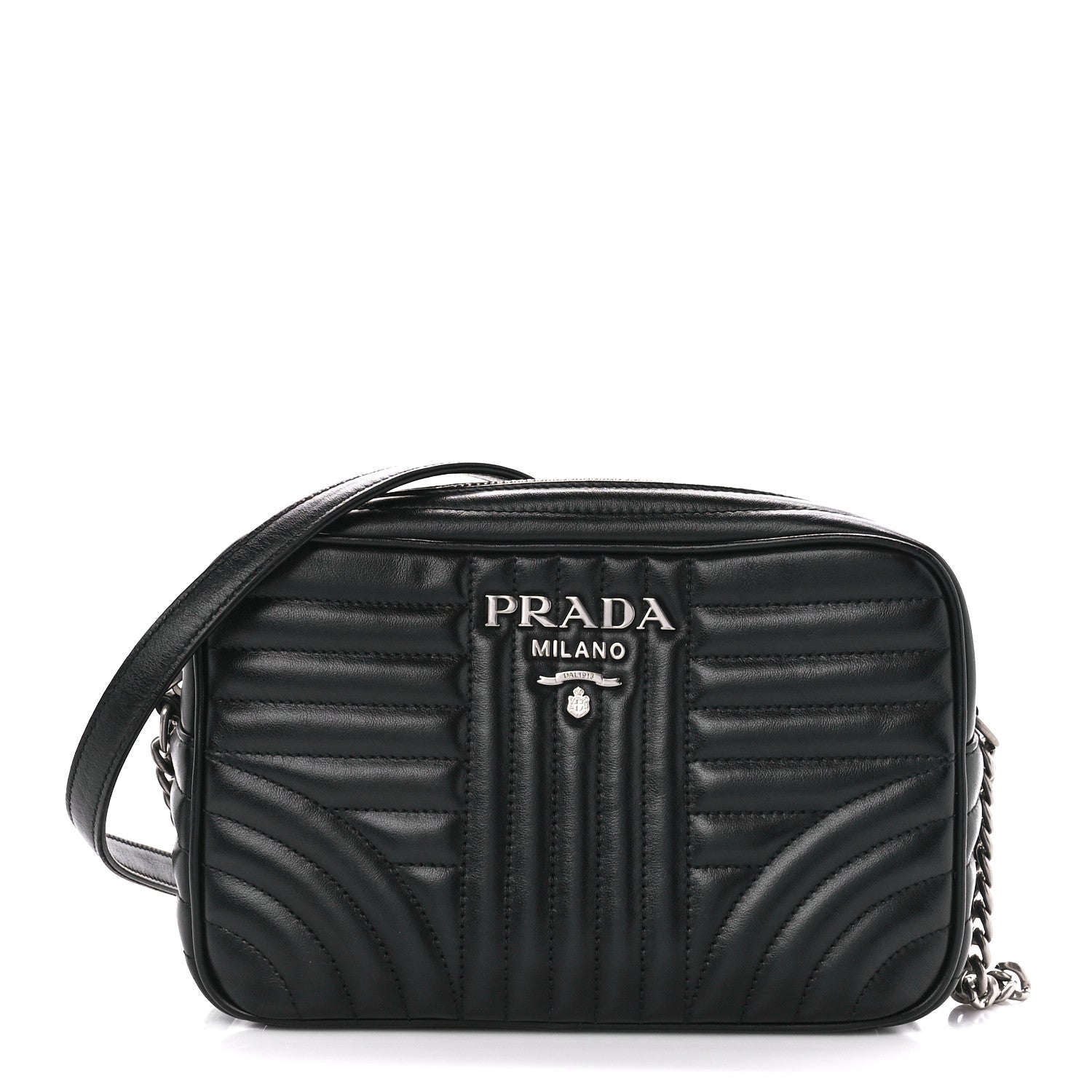 Prada Soft Calfskin Diagramme Camera Bag Black 1 of 10