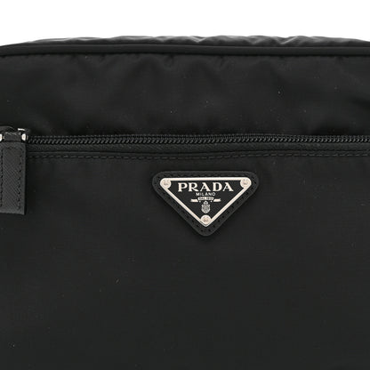 Prada Re-Nylon Vela Saffiano Pocket Double Zip Shoulder Bag Black 8 of 10