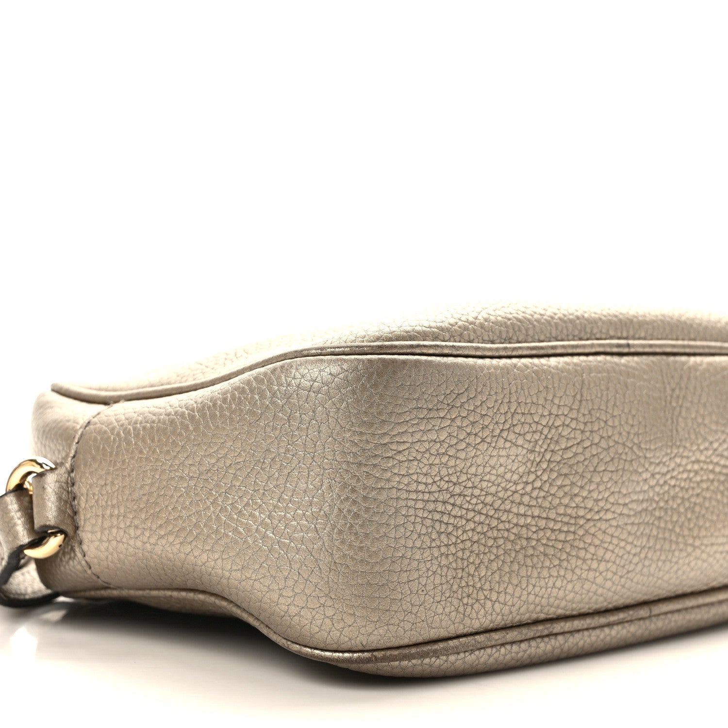 Gucci Metallic Pebbled Calfskin Small Soho Disco Bag Golden Beige 7 of 10
