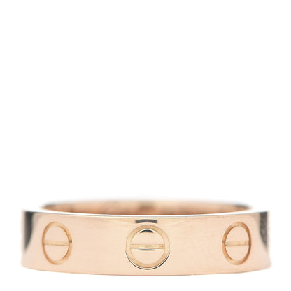 Cartier 18K Pink Gold Diamond 4mm LOVE Wedding Band Ring 45 3.5 3 of 5