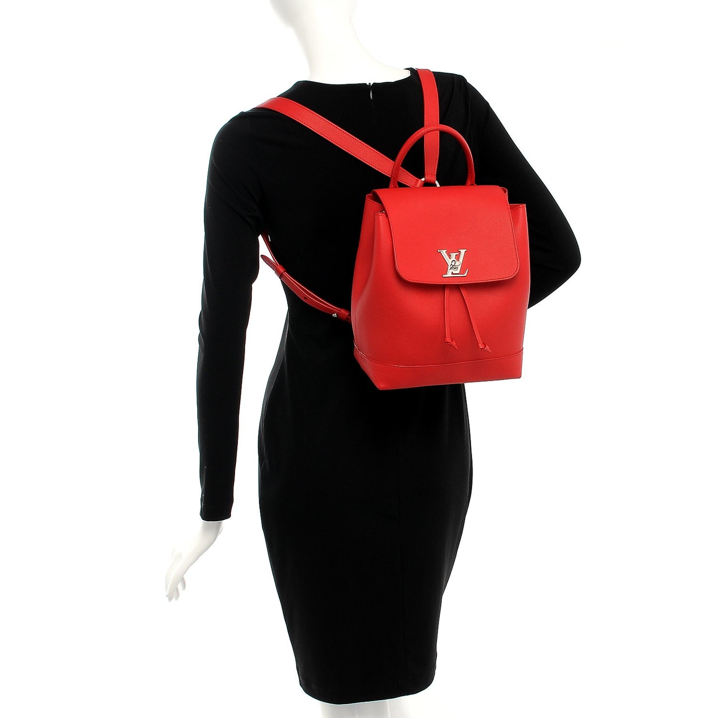 Soft Calfskin Lockme Backpack Rubis
