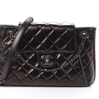 Chanel Glazed Calfskin Quilted Accordion Flap Black 7 of 9