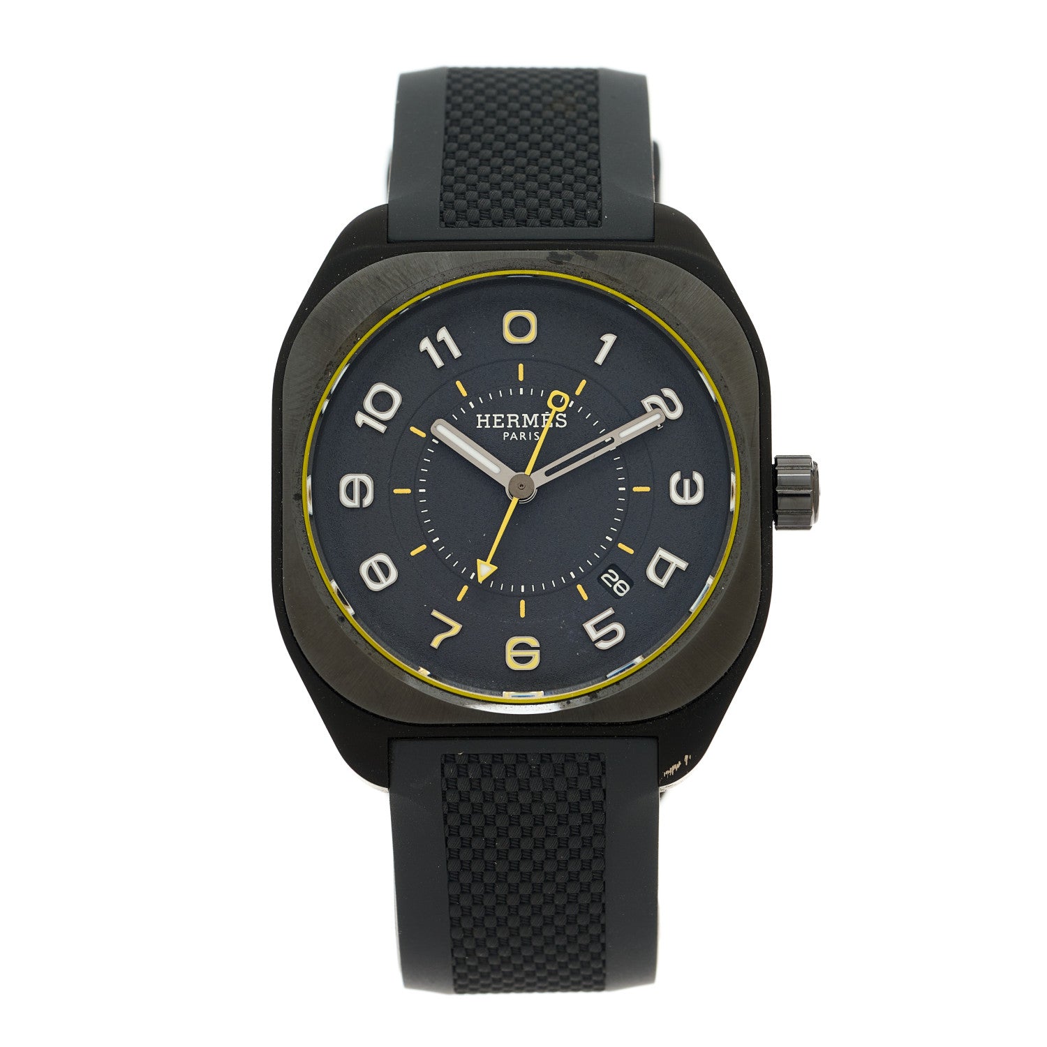 Hermes Graphene Nickel Rubber 39mm H08 Automatic Watch Noir