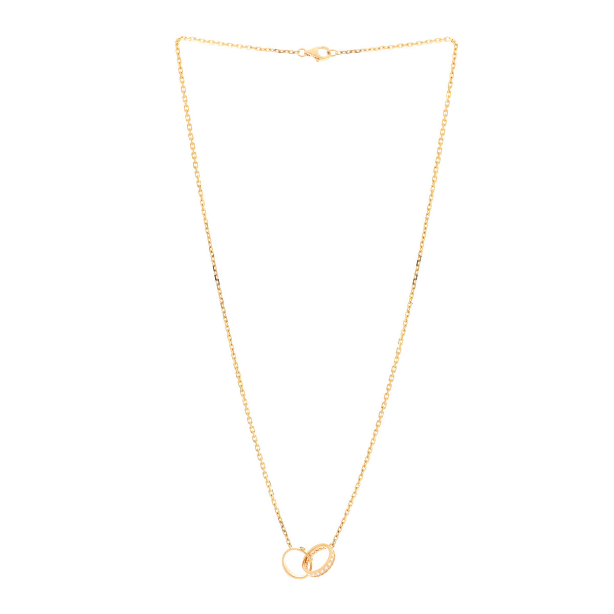 Cartier 18K Yellow Gold Diamond Interlocking LOVE Necklace 3 of 6