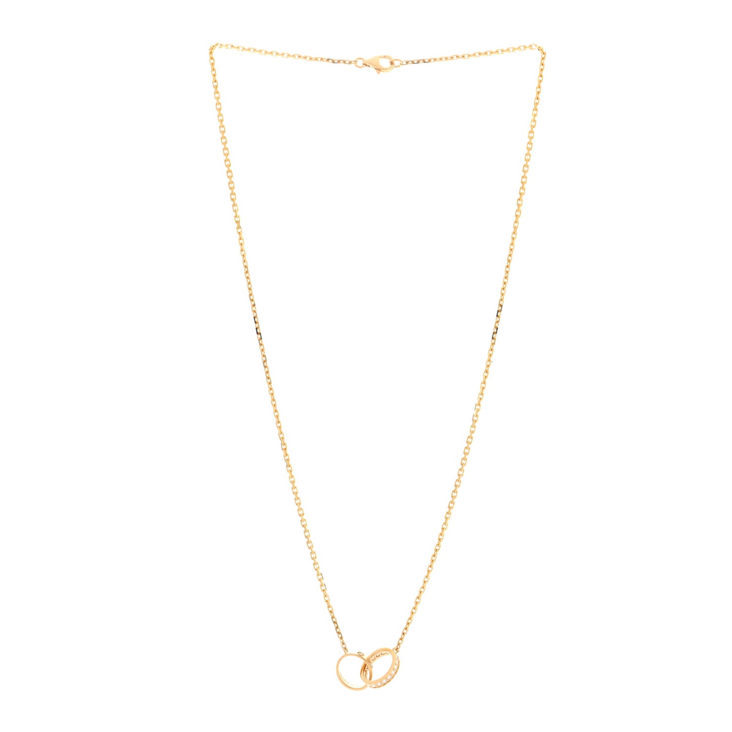 18K Yellow Gold Diamond Interlocking LOVE Necklace
