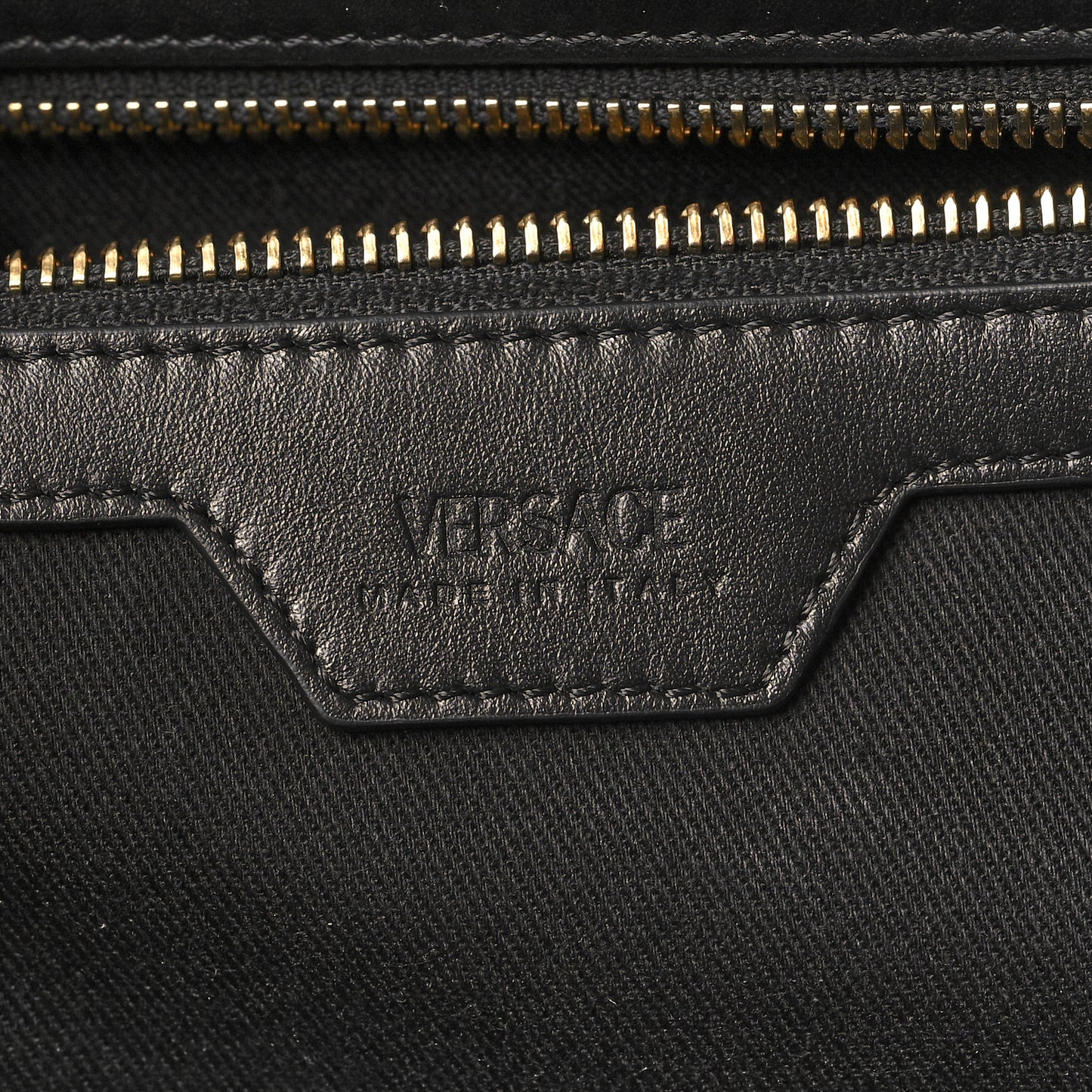 Calfskin Greca Goddess Tote Bag Black