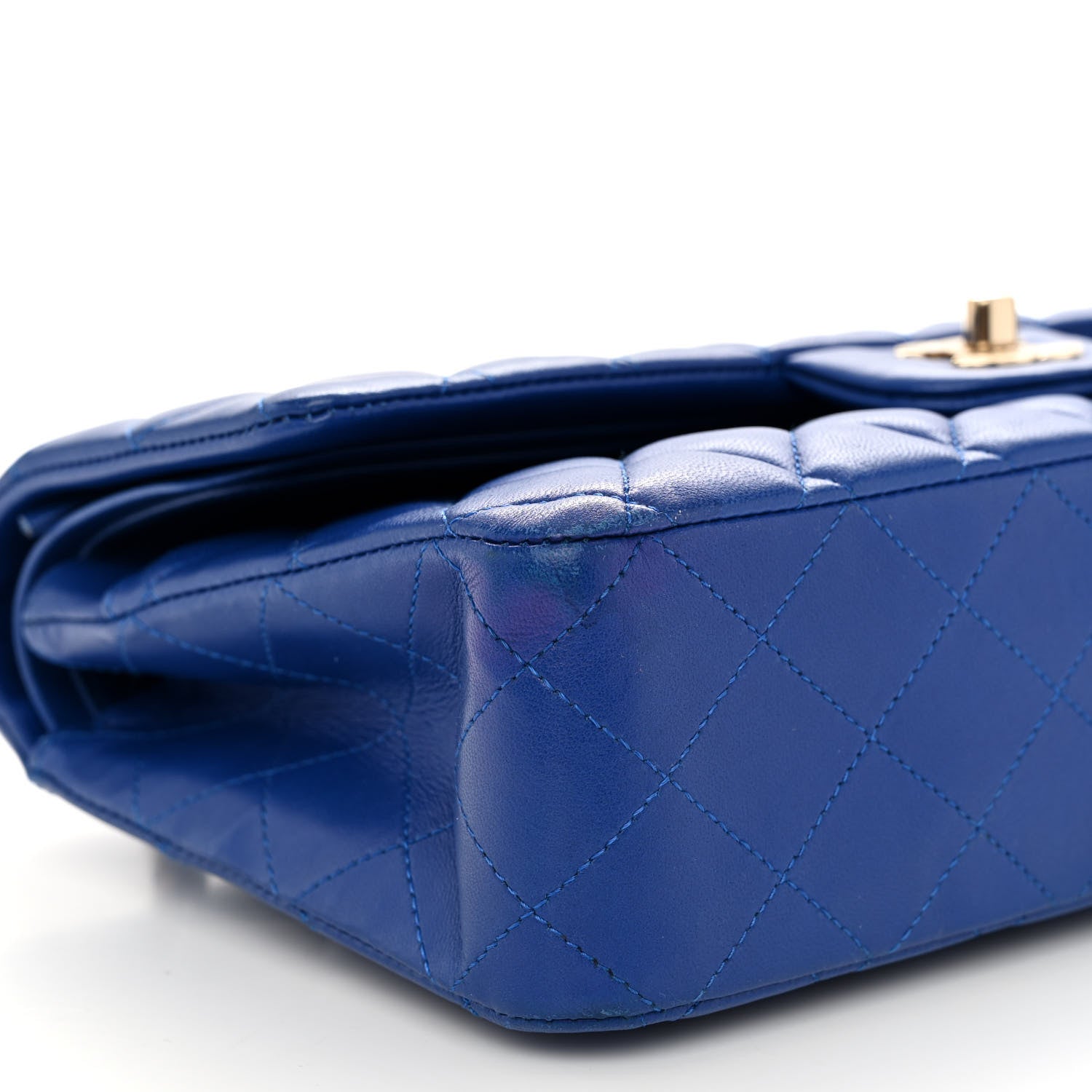 Chanel Lambskin Quilted Medium Double Flap Blue 9 of 10