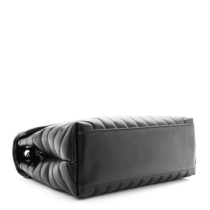 Saint Laurent Calfskin Y Quilted Monogram Monochrome Medium Loulou Chain Satchel Black 4 of 10