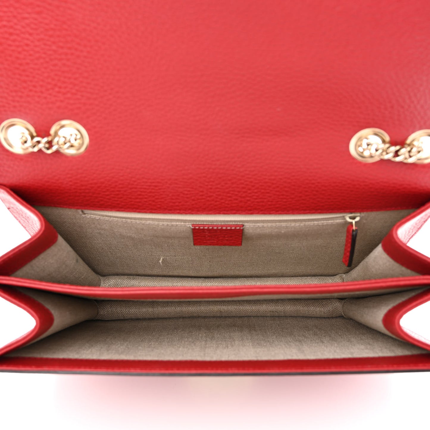 Dollar Calfskin Interlocking G Shoulder Bag Red