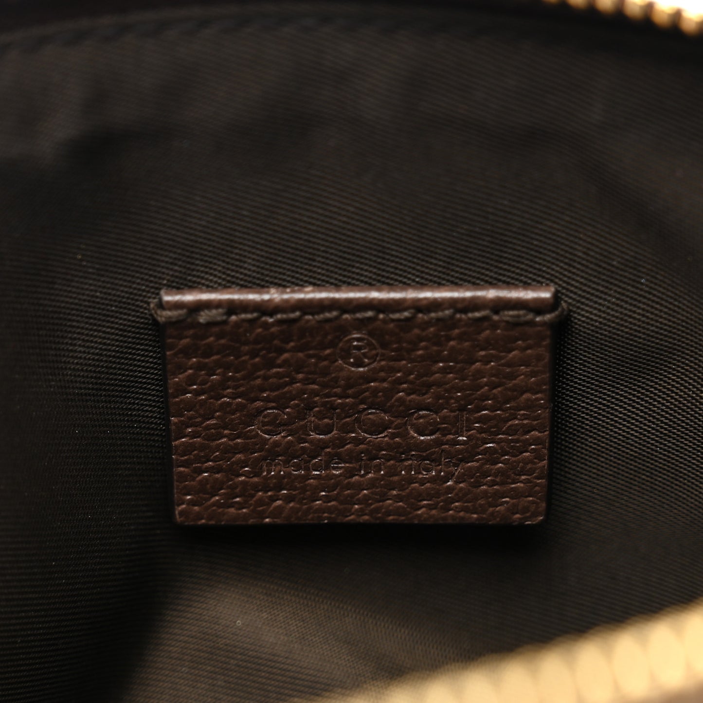GG Supreme Monogram Textured Calfskin Web Medium Ophidia Cosmetic Case Beige Ebony New Acero