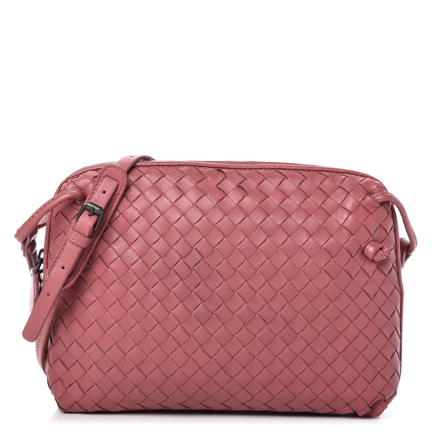 Bottega Veneta Nappa Intrecciato Nodini Crossbody Messenger Rose Pink 1 of 11