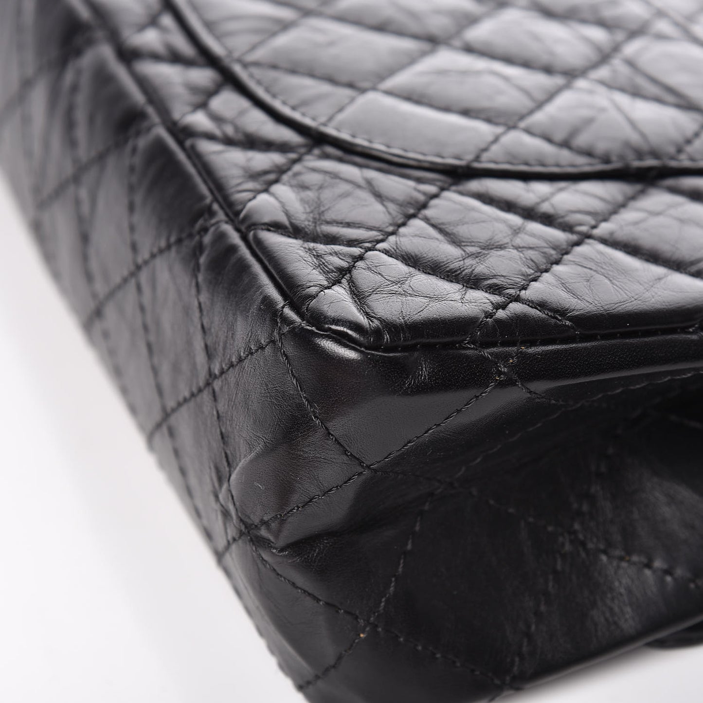 Aged Calfskin Quilted 2.55 Reissue 226 Flap Black