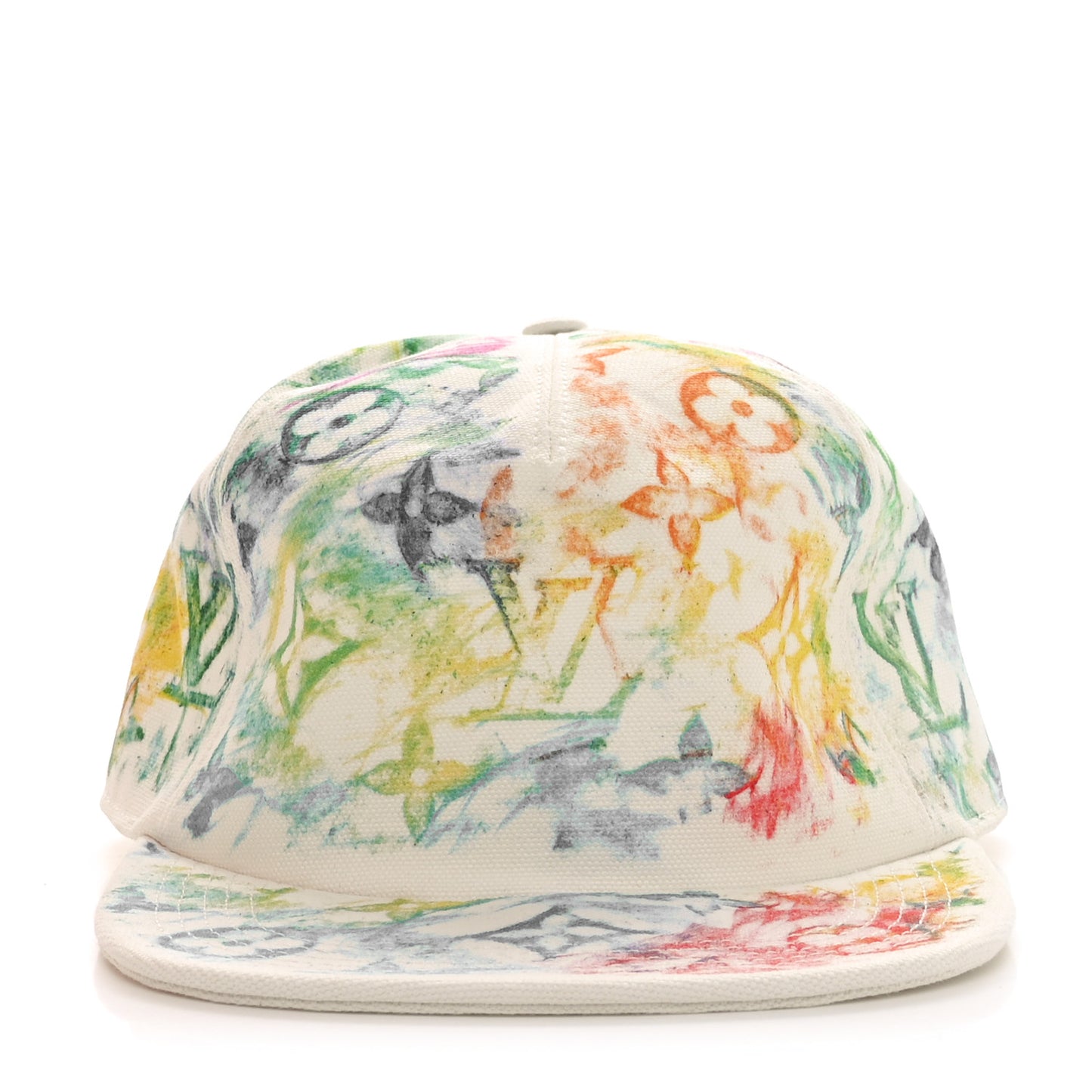 Cotton Monogram Watercolor Cap 58 White Multicolor