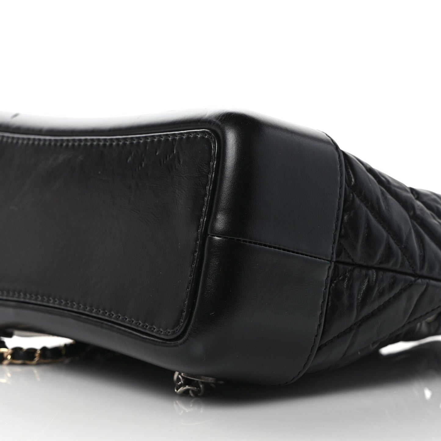 Aged Calfskin Chevron Quilted Small Gabrielle Backpack Black