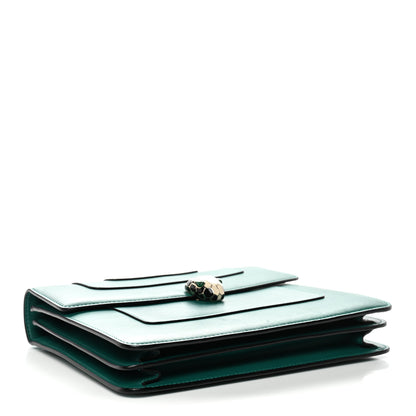Bulgari Calfskin Large Serpenti Forever Top Handle Emerald Green 5 of 10