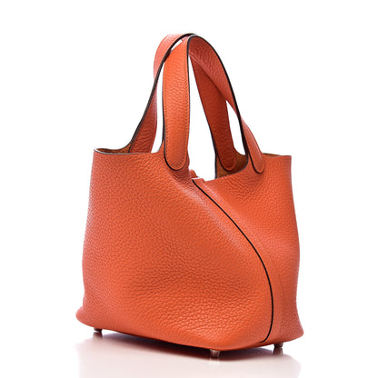 Hermes Taurillon Clemence Picotin Lock 18 PM Orange 3 of 11