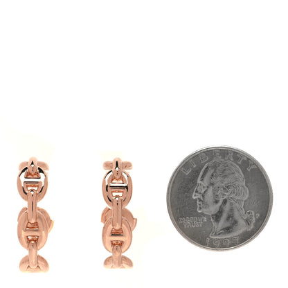 Hermes 18K Rose Gold Chaine d'Ancre Enchainee Earrings 2 of 5