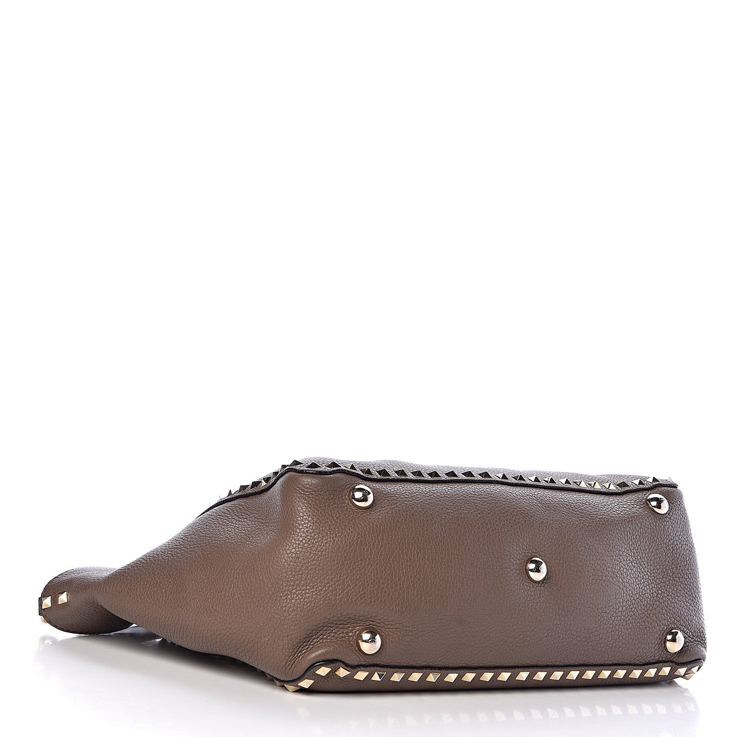 Valentino Garavani Pebbled Calfskin Medium Rockstud Tote Brown 5 of 16