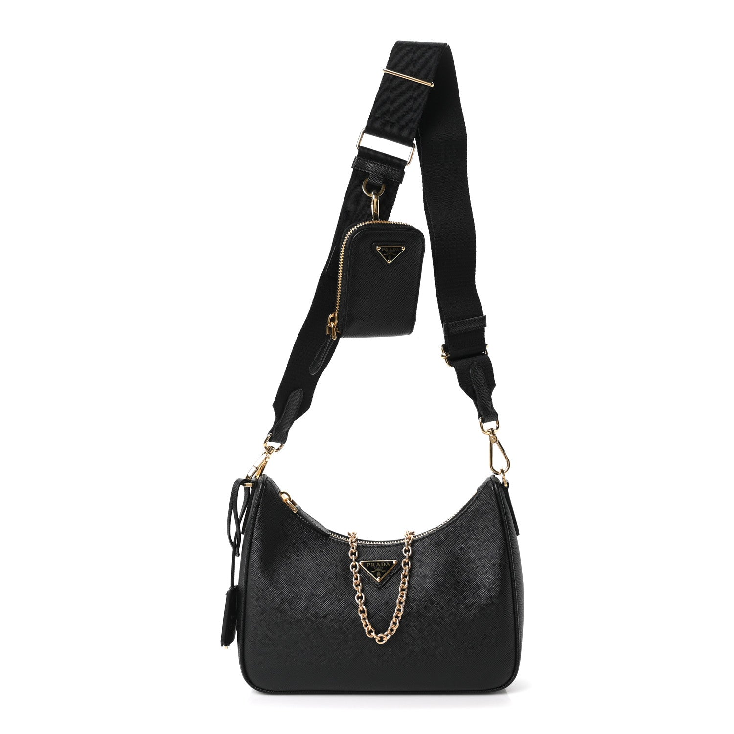 Prada Saffiano Lux Re-Edition 2005 Shoulder Bag Black 1 of 10