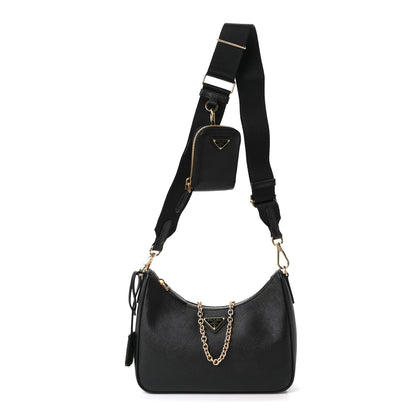 Prada Saffiano Lux Re-Edition 2005 Shoulder Bag Black 1 of 10