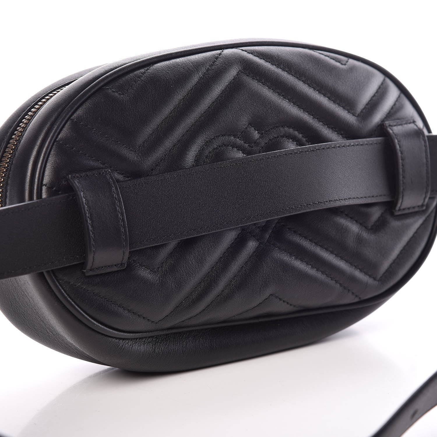 Gucci Calfskin Matelasse GG Marmont Belt Bag 95 38 Black 7 of 10