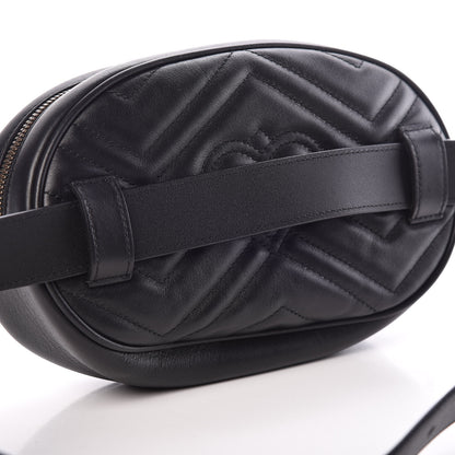 Gucci Calfskin Matelasse GG Marmont Belt Bag 95 38 Black 7 of 10