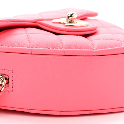 Chanel Lambskin Quilted CC In Love Heart Clutch With Chain Pink 9 of 11