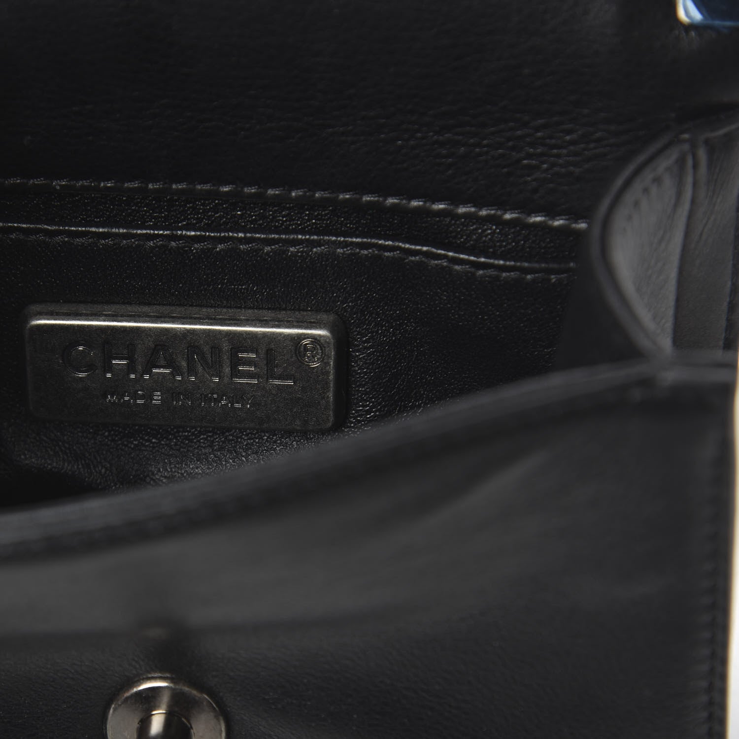 Chanel Galuchat Stingray Mini Boy Flap Black Silver 5 of 9