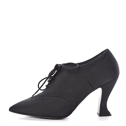 Chanel Grosgrain Pearl Bow CC Oxford Lace Up Booties 37.5 Black 1 of 10