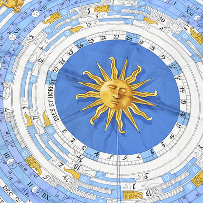 Hermes Silk Astrologie Scarf 90 Light Blue White Gold 5 of 6
