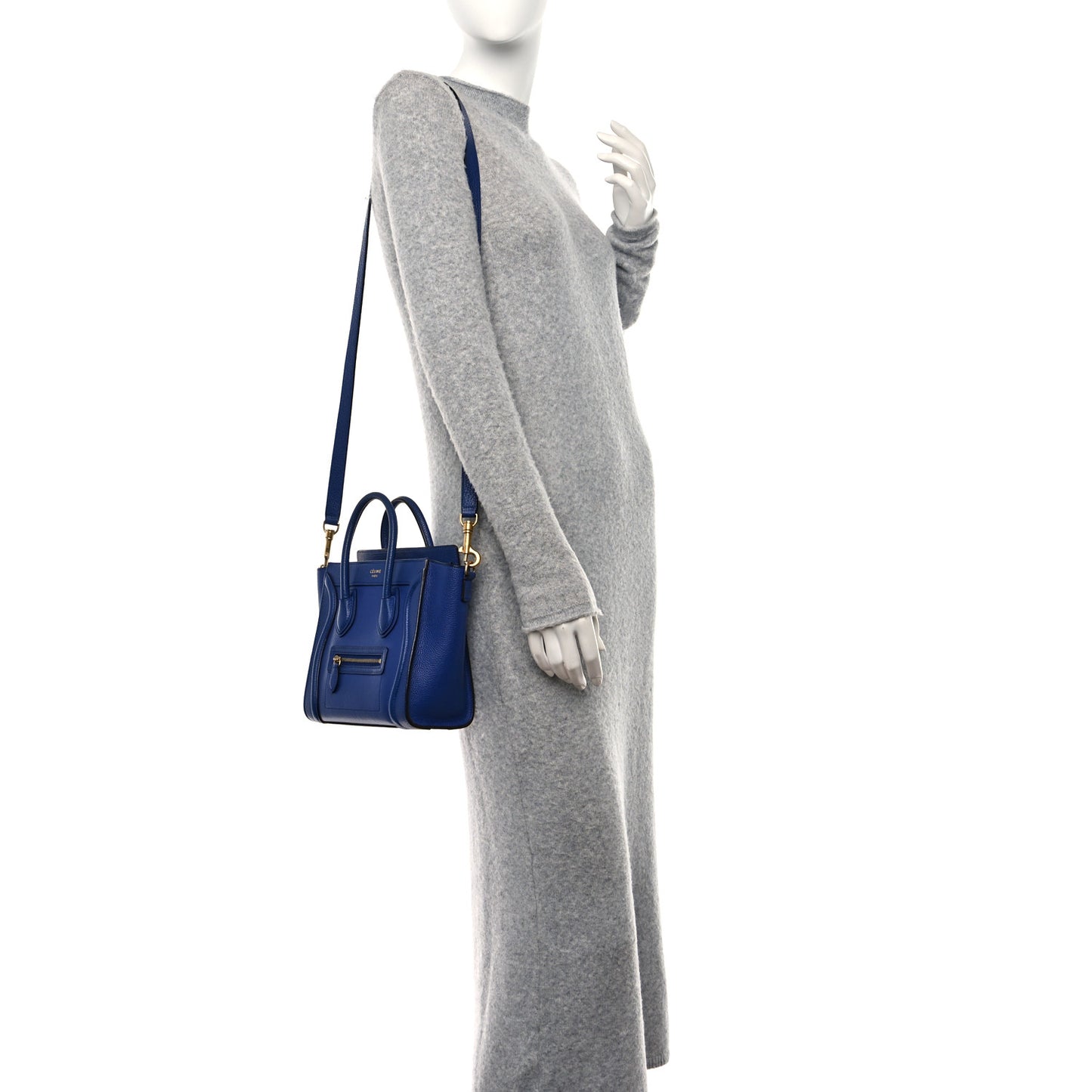 Drummed Calfskin Nano Luggage Indigo