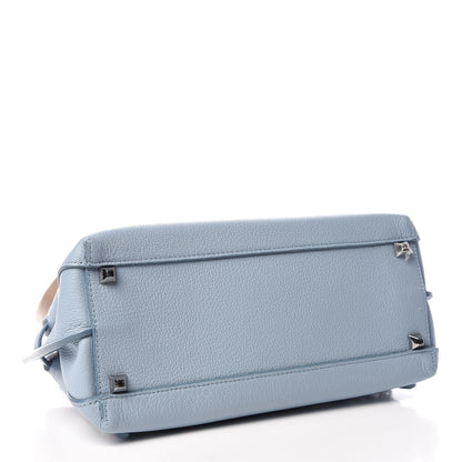 MCM Pebbled Calfskin Medium Milla Backpack Sky Blue 4 of 14