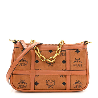 MCM Visetos Nappa Mini Delmy Chain Shoulder Bag Cognac 1 of 13