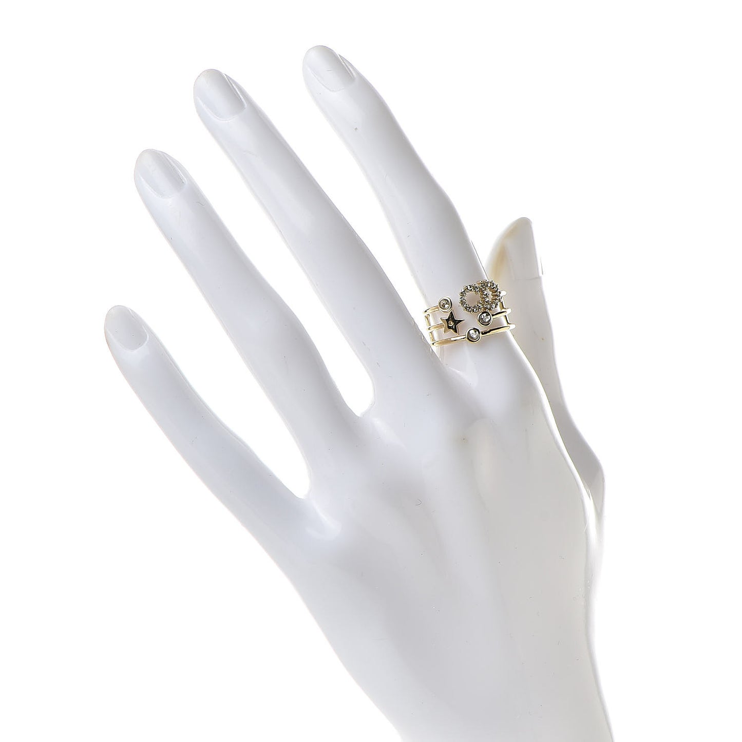Metal Crystal Shiny-D Ring M Gold