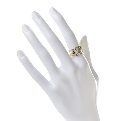 Christian Dior Metal Crystal Shiny-D Ring M Gold 2 of 4