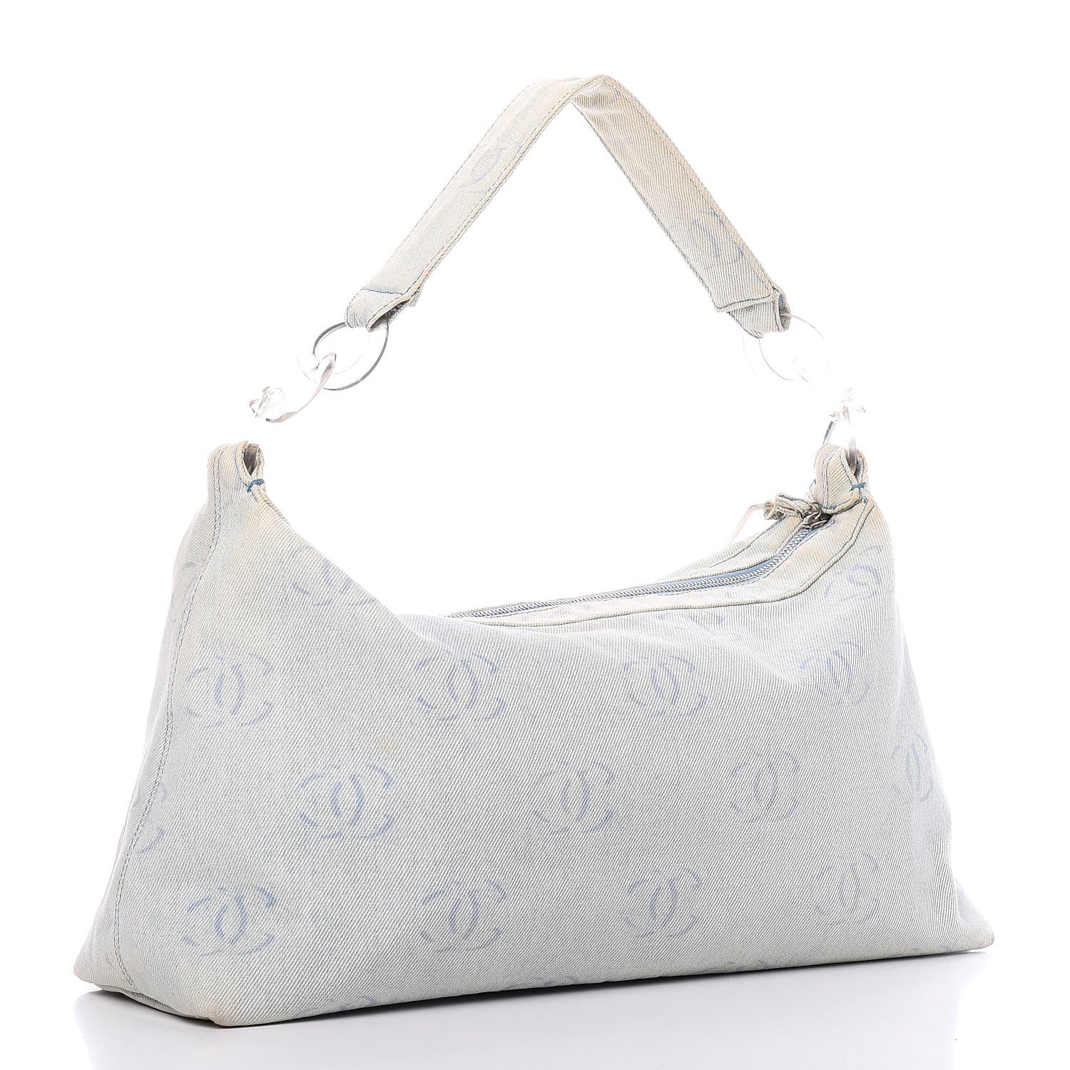 Chanel Canvas CC Hobo Light Blue 3 of 10