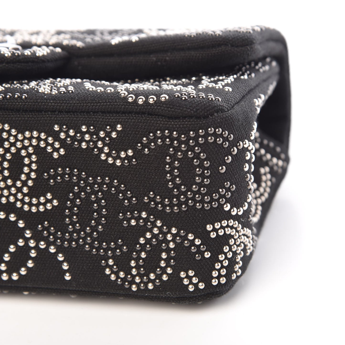 Canvas Studded Mini Rectangular Flap Black
