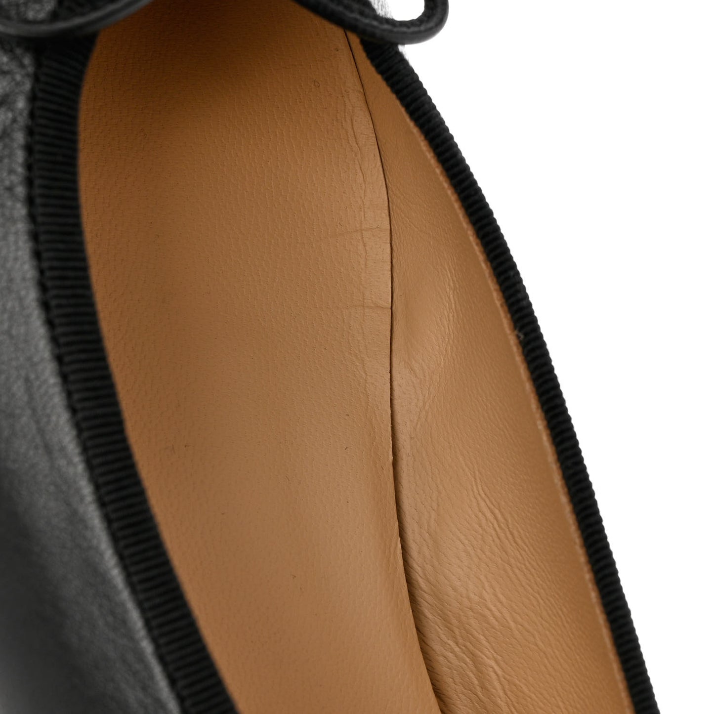 Lambskin Patent Cap Toe CC Ballerina Flats 37 Black