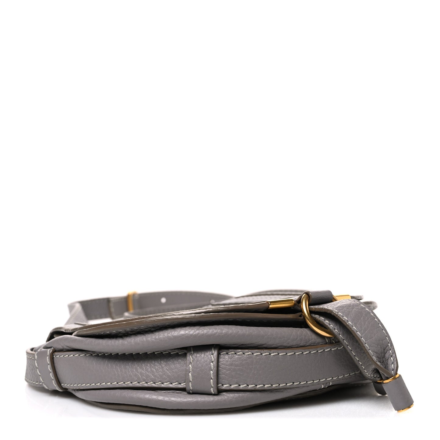 Calfskin Mini Marcie Round Crossbody Bag Cashmere Grey