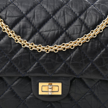 Chanel Aged Calfskin Quilted 2.55 Reissue 226 Flap Navy Blue 8 of 10